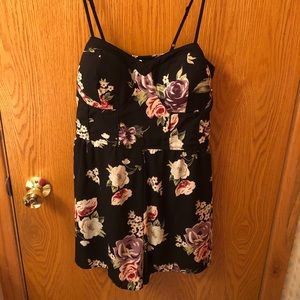 Black floral romper